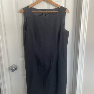 Tahari Charcoal Sleeveless Midi Dress